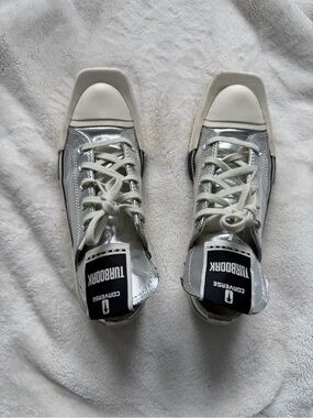 Converse Silver Metallic Low Top Sneakers